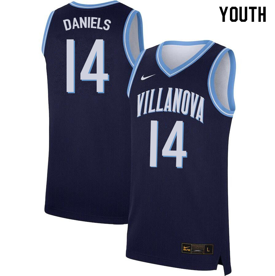 Youth #14 Caleb Daniels Villanova Wildcats College Basketball Jerseys Sale-Navy - Click Image to Close